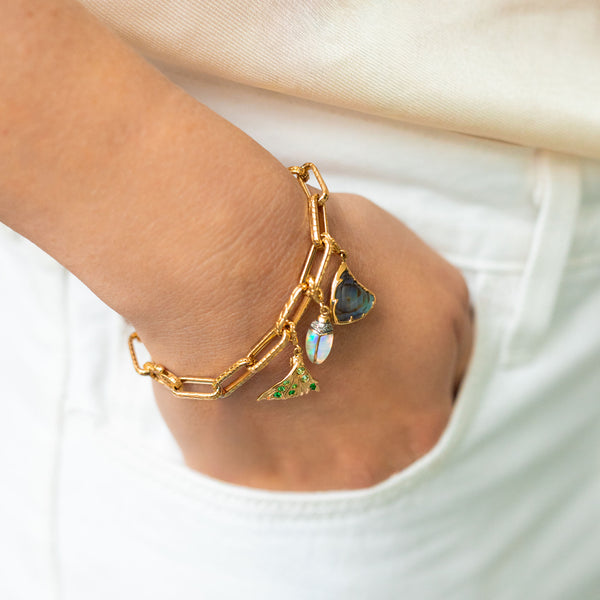 Flipper Charm with Tsavorites