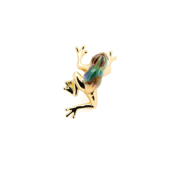 MIni Frog Abalone Quartz Stud