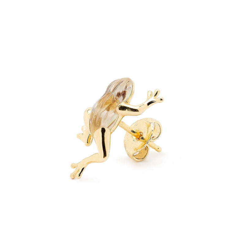 MIni Frog Abalone Quartz Stud