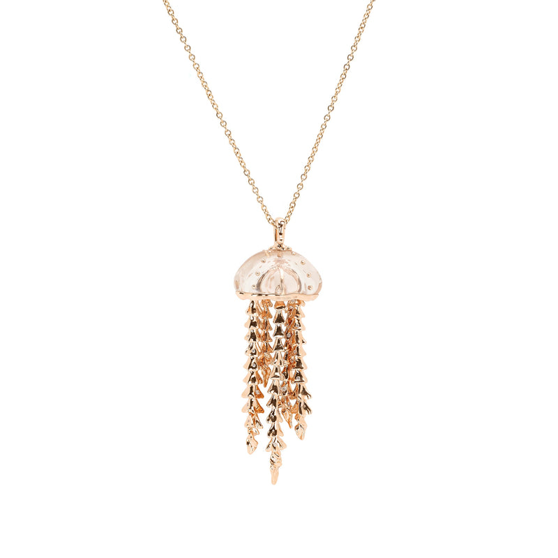 Jellyfish Quartz Pendant on a Chain