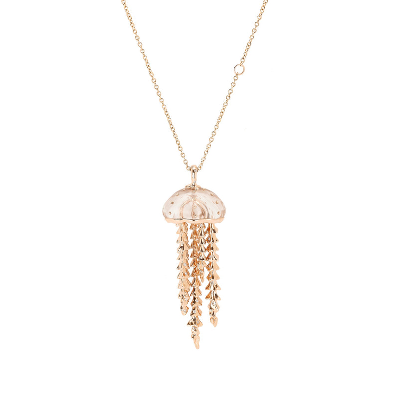 Jellyfish Quartz Pendant on a Chain