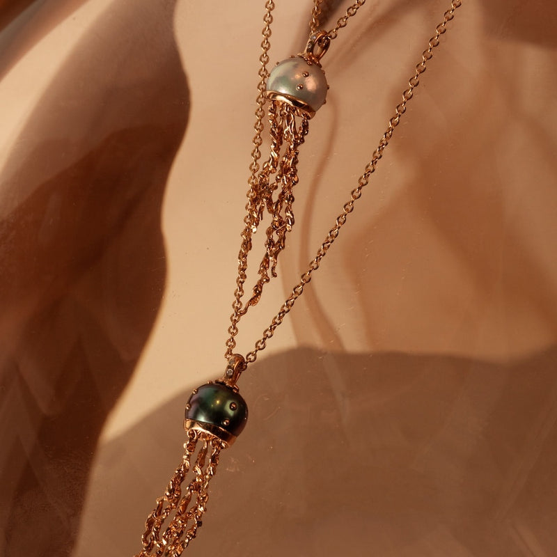 Jellyfish Tahitian Pearl Pendant on a chain