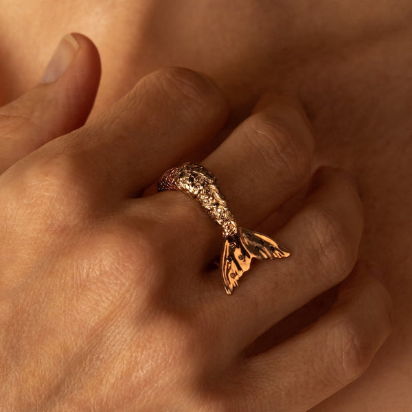 Mermaid Tail Rose Gold Twist Ring