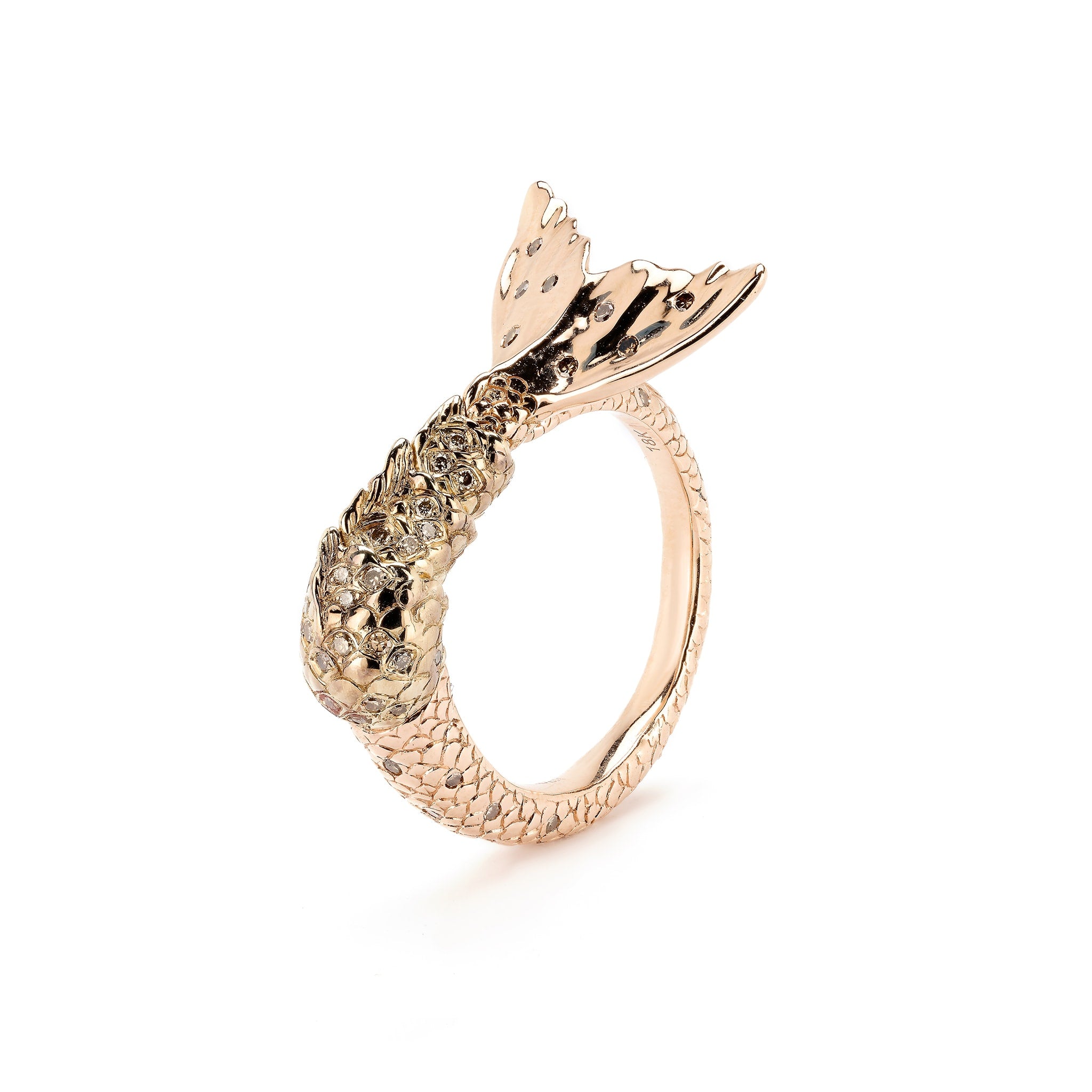 Mermaid Tail Rose Gold Twist Ring – Bibi van der Velden
