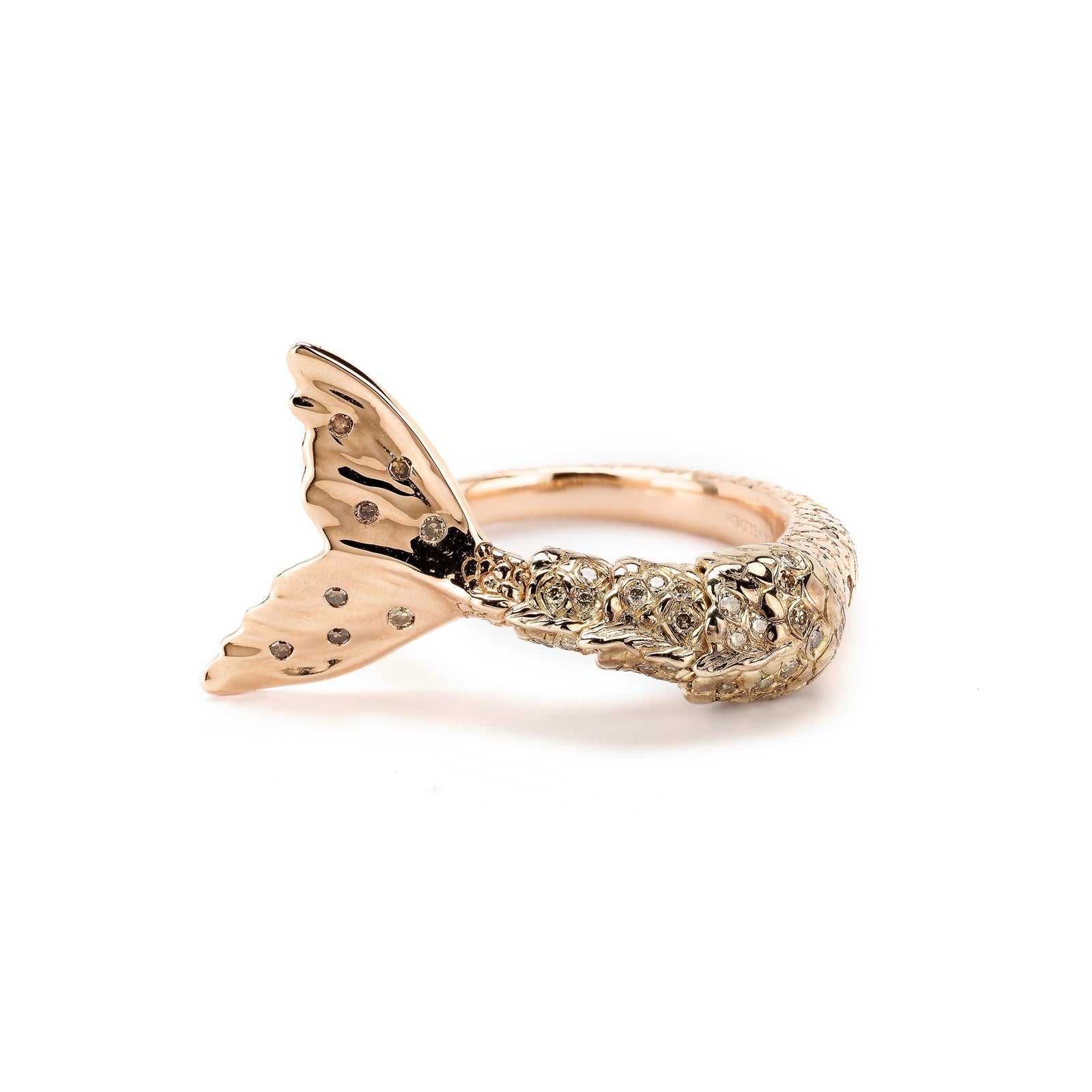 Mermaid Tail Rose Gold Twist Ring – Bibi van der Velden