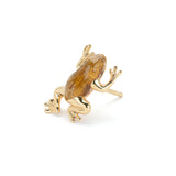 Mini Frog Tiger Eye Quartz Stud