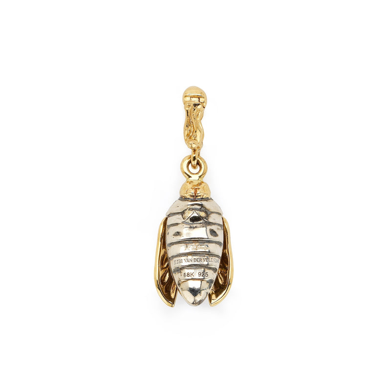 Mini Scarab Abalone Fly Wings Charm