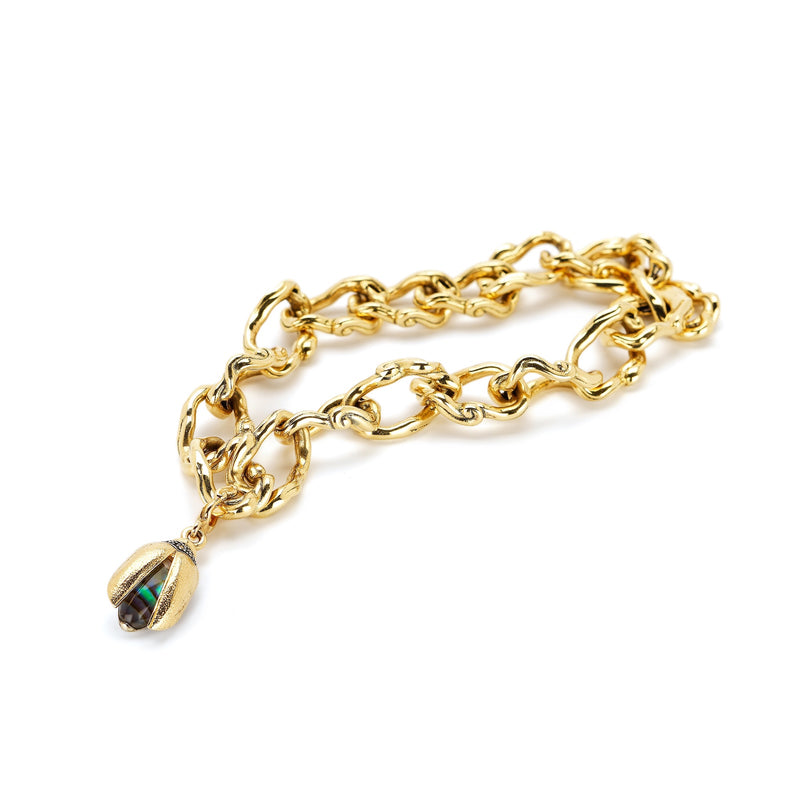 Mini Scarab Abalone Fly Wings Charm