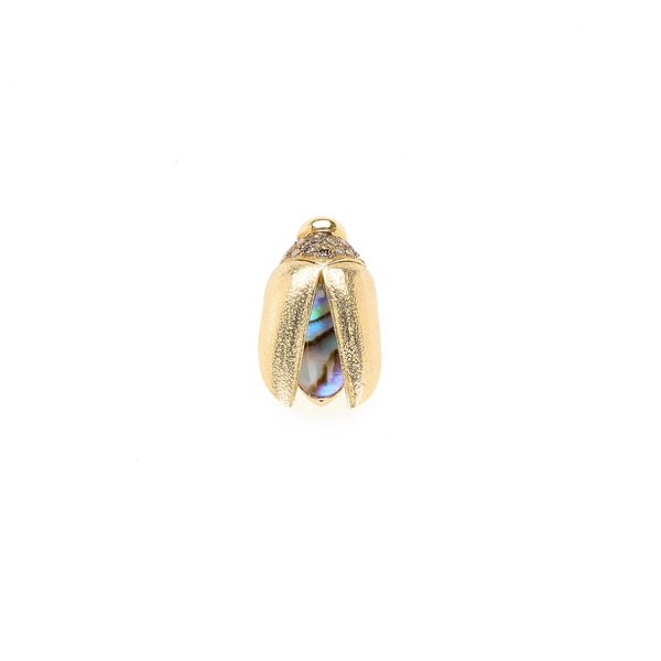 Mini Scarab Abalone Fly Wings Stud