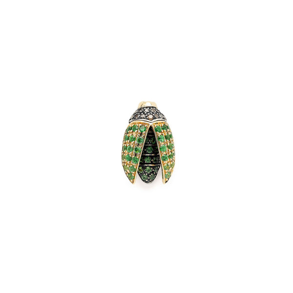 Mini Scarab Pave Tsavorite Fly Wings Stud