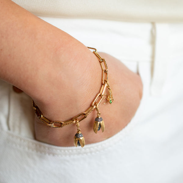 Mini Scarab Gold Fly Wings Charm