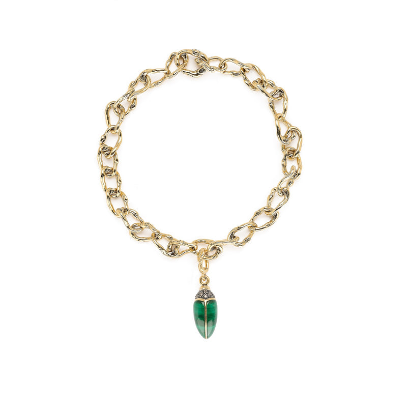 Mini Scarab Malachite Charm