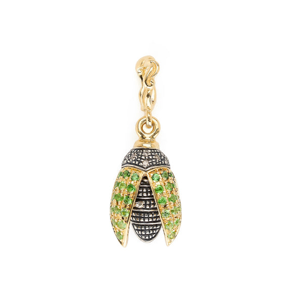Mini Scarab Pave Tsavorite Fly Wings Charm