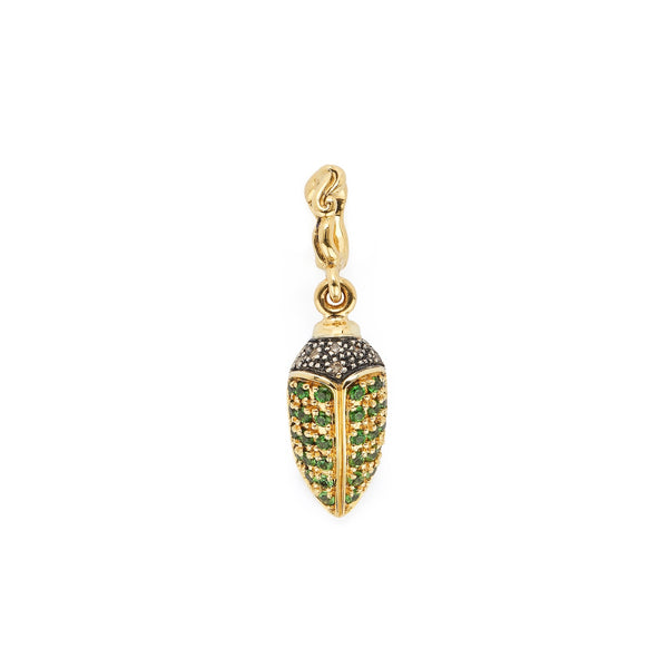 Mini Scarab Pave Tsavorite Charm