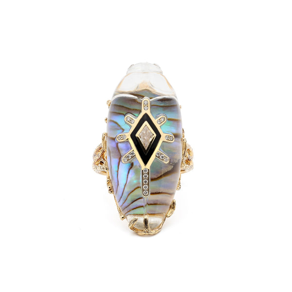 Scarab Abalone Cocktail Ring