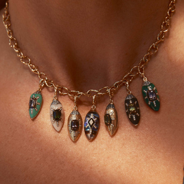 Scarab Pink Opal Cocktail Pendant
