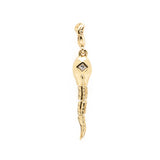 Tadpole Charm in 18K Gold made with White Diamond front view