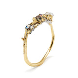 Tadpole to Frog Bangle 18K Gold made with Abalone and diamonds back side view