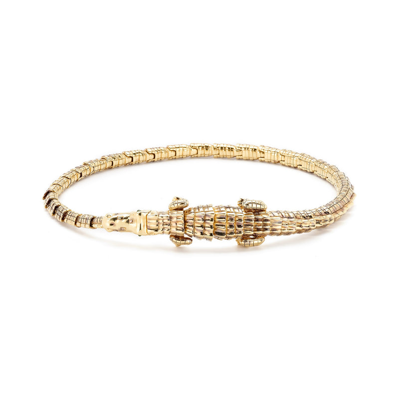 Thin Alligator Wrap Bracelet