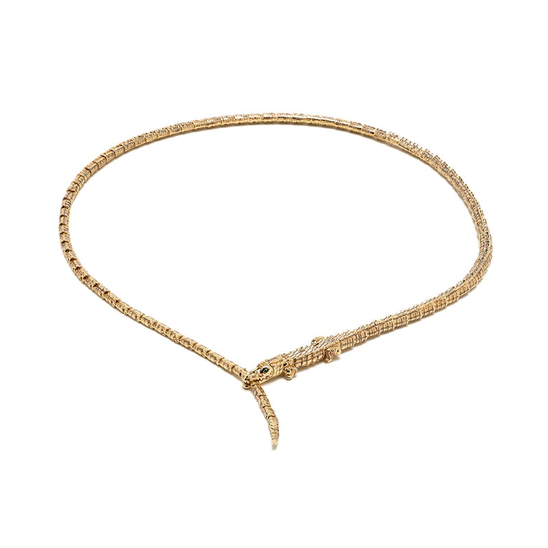 Thin Alligator Wrap Necklace