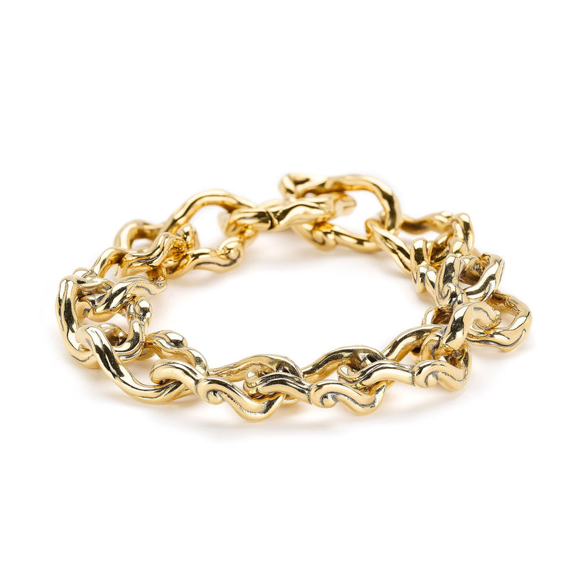 Wave Barrel Link Chain Bracelet - Chunky