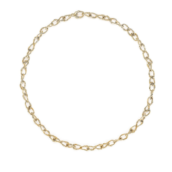Wave Barrel Link Chain Necklace - Fine