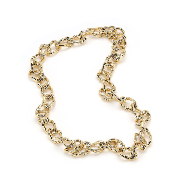 Wave Barrel Link Chain Necklace - Medium