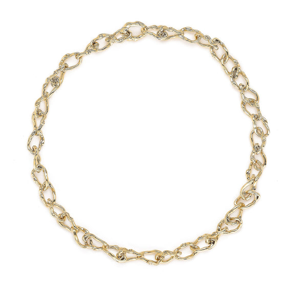 Wave Barrel Link Chain Necklace - Medium