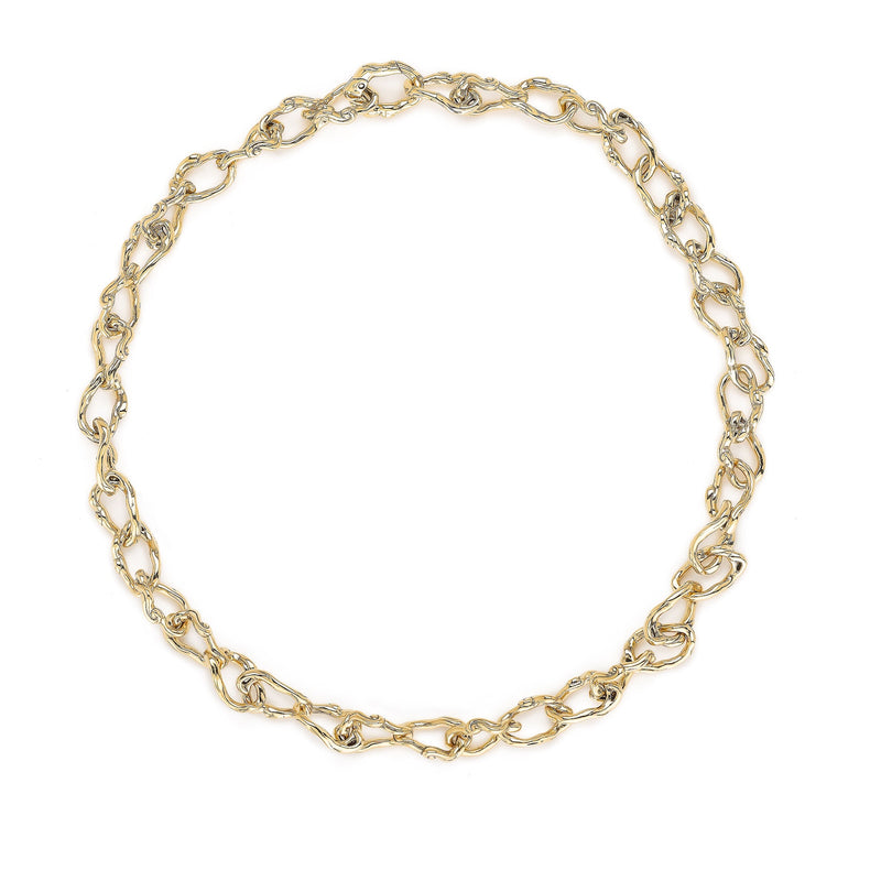 Wave Barrel Link Chain Necklace - Medium