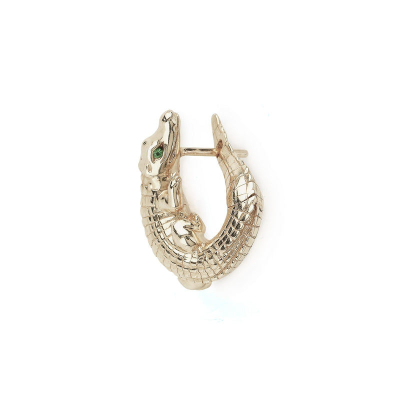 Alligator White Gold Twist Earring