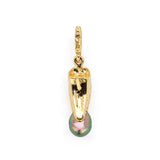 Alligator Biting Pearl Charm