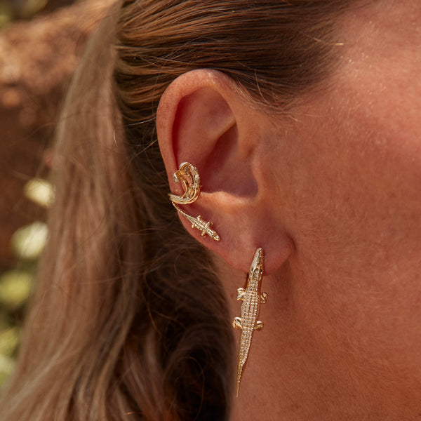 Alligator Yellow Gold Ear Climber