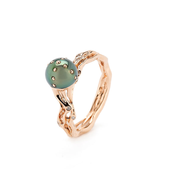 Jellyfish Tahitian Pearl Stackable Ring
