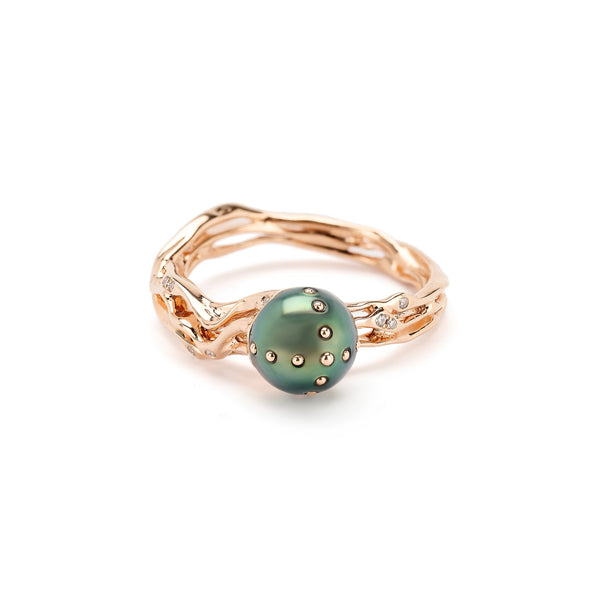 Jellyfish Tahitian Pearl Stackable Ring