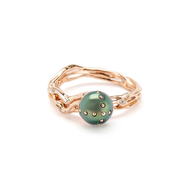 Jellyfish Tahitian Pearl Stackable Ring