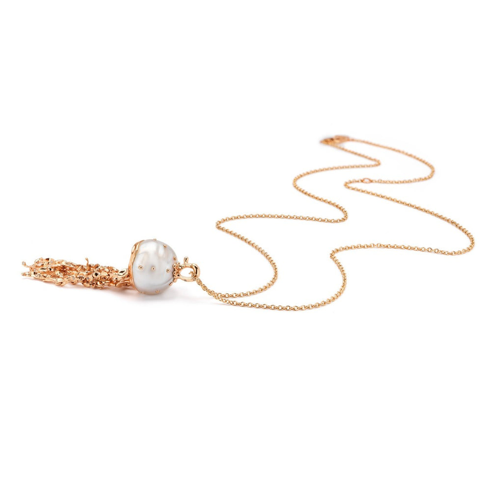 Jellyfish White Pearl Pendant with Diamonds (Large) – Bibi van der