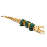 Malachite Alligator Vertebrae Bite Earring