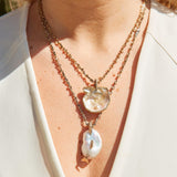 Mermaid Pearl Pendant on a Wave Chain