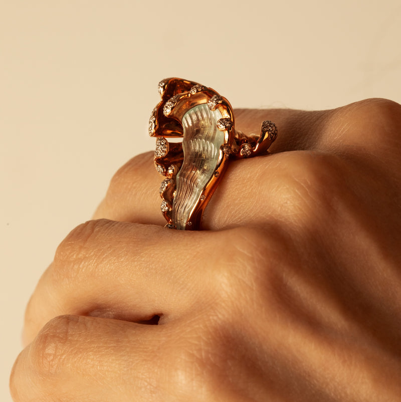 Mermaid Wave Ring Yellow Gold – Bibi van der Velden