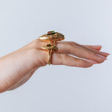Scarab Gold Brushed Ring with Watermelon Tourmaline