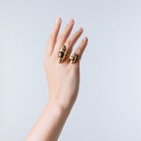 Scarab Ring in 18K gold with Tourmaline  and diamonds — wear on 2 rings