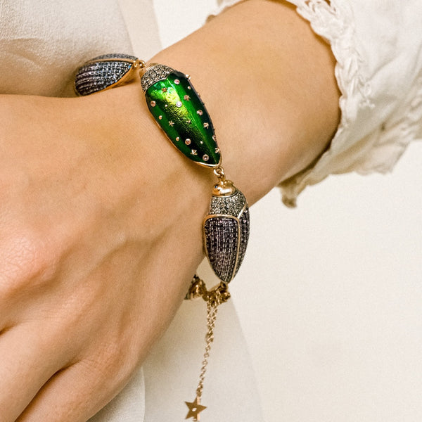 Big Scarab Pave Bracelet