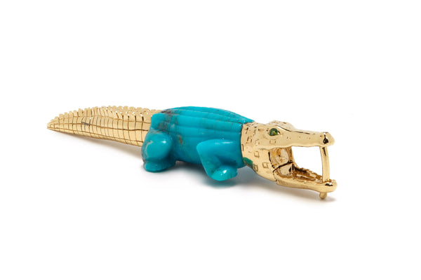 Alligator Bite Earring Blue Turquoise