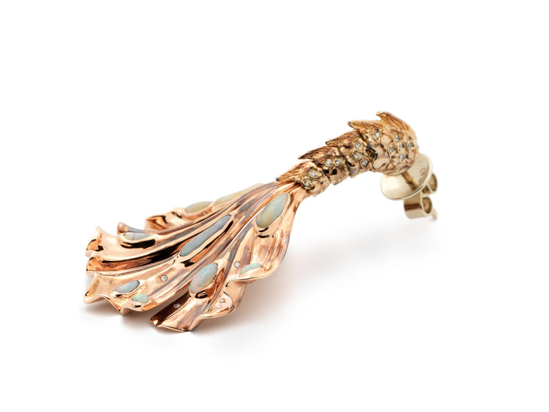 Siren Tail Earring with Opals