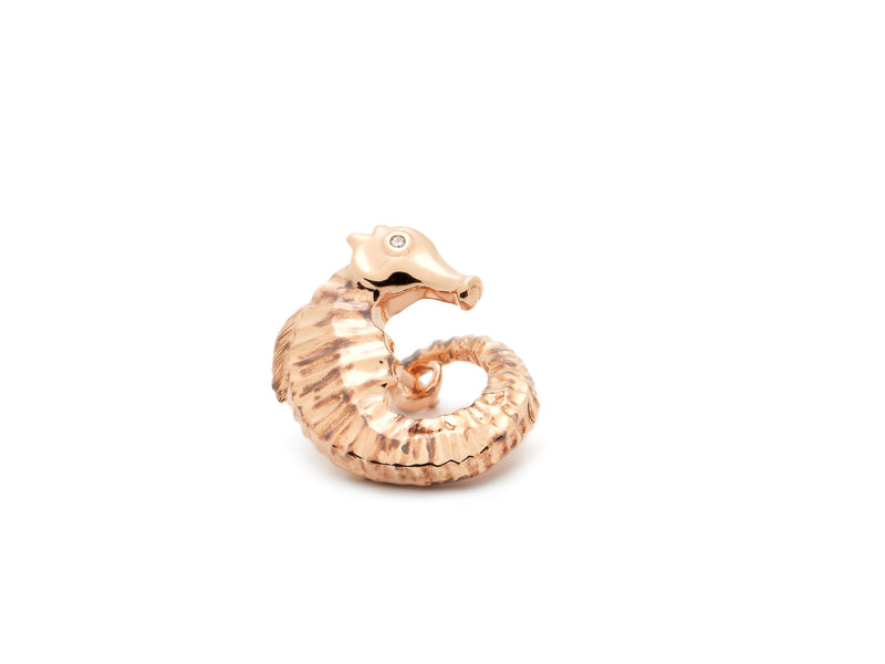 Seahorse Twist Stud Earring - Rose Gold