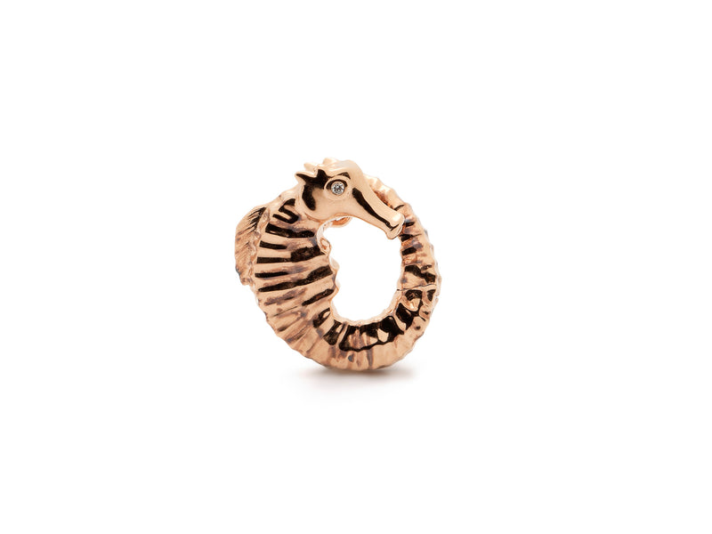Seahorse Twist Stud Earring - Rose Gold