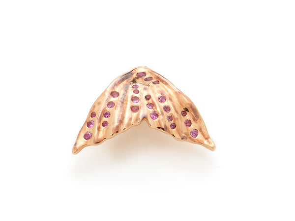 Flipper Stud Earring with Pink Sapphire