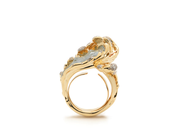 Mermaid Wave Ring - Yellow Gold