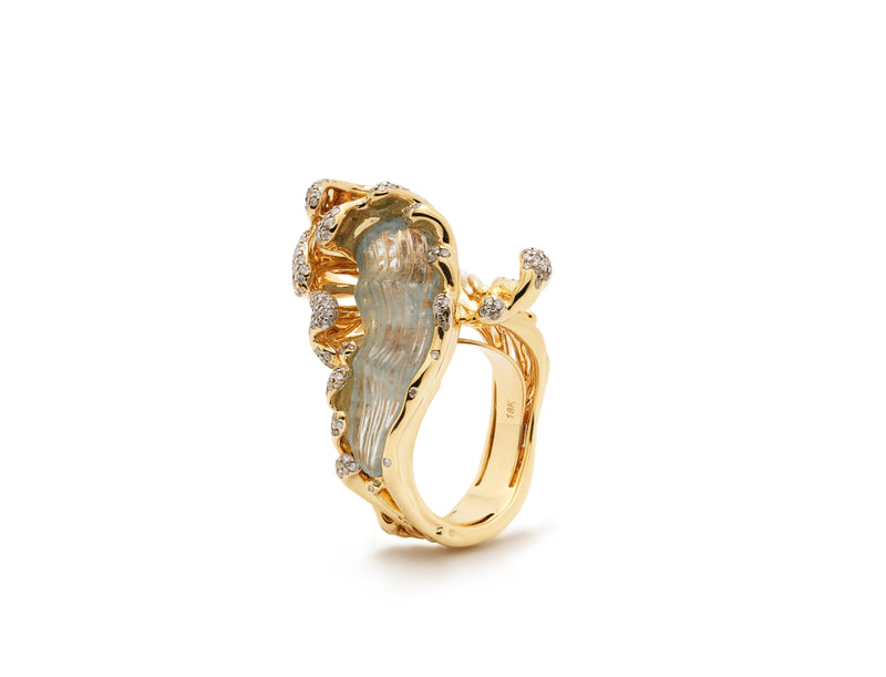 Mermaid Wave Ring - Yellow Gold