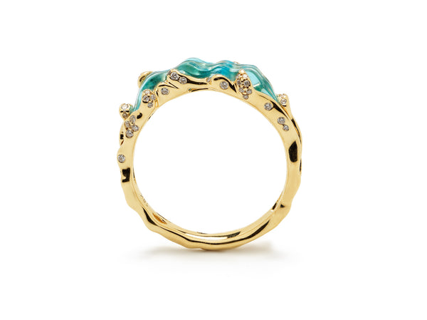 Wave Stackable Ring Blue Topaz